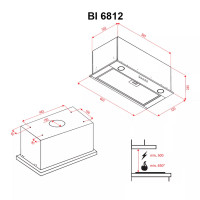 Витяжка повновбудована Perfelli BI 6812 BL LED