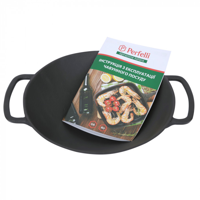 Чавунна сковорода гриль WOK Perfelli 5655 28 см