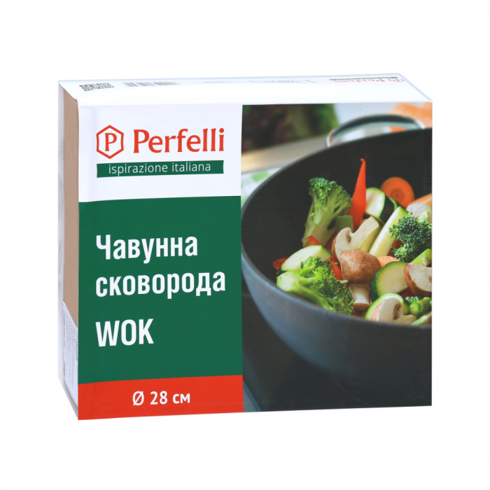 Чавунна сковорода гриль WOK Perfelli 5655 28 см