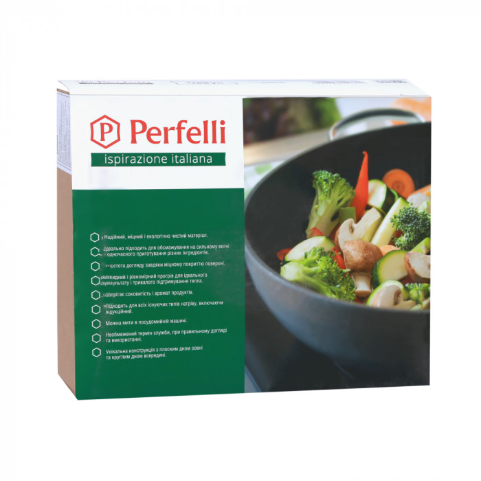 Чавунна сковорода гриль WOK Perfelli 5655 28 см