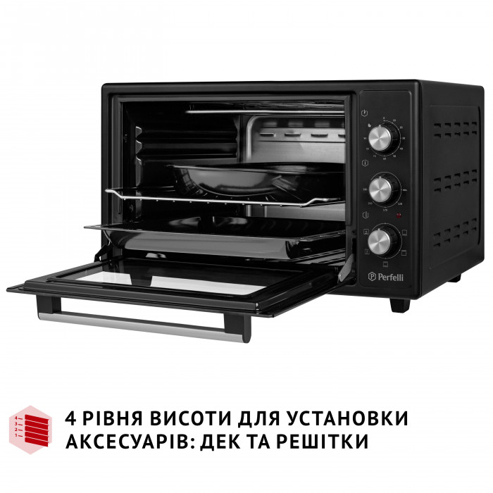 Електрична піч Perfelli TRIMO 37 BLACK