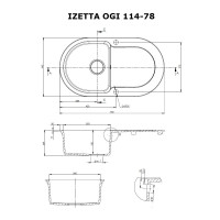 Мойка гранитная кухонная Perfelli IZETTA OGI 114-78 SAND