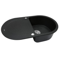 Мойка гранитная кухонная Perfelli IZETTA OGI 1141-78 BLACK METALLIC