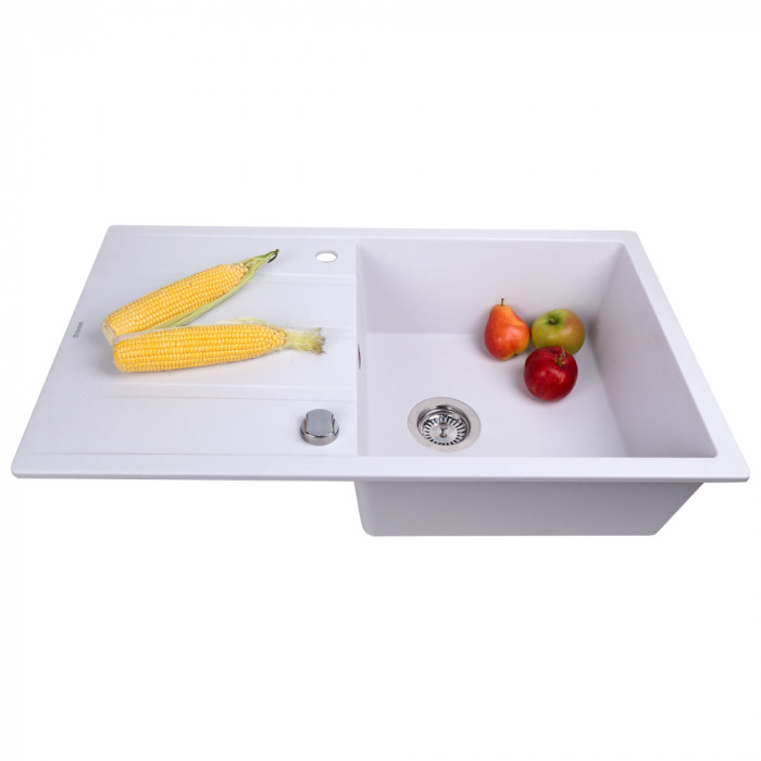Мойка гранитная кухонная Perfelli RIVIERA PGR 114-86 WHITE