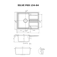 Мойка гранитная кухонная Perfelli SILVE PGS 134-64 LIGHT BEIGE