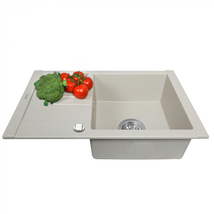 Мийка кухонна гранітна Perfelli TINO PGT 134-66 LIGHT BEIGE