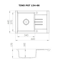 Мийка кухонна гранітна Perfelli TINO PGT 134-66 LIGHT BEIGE