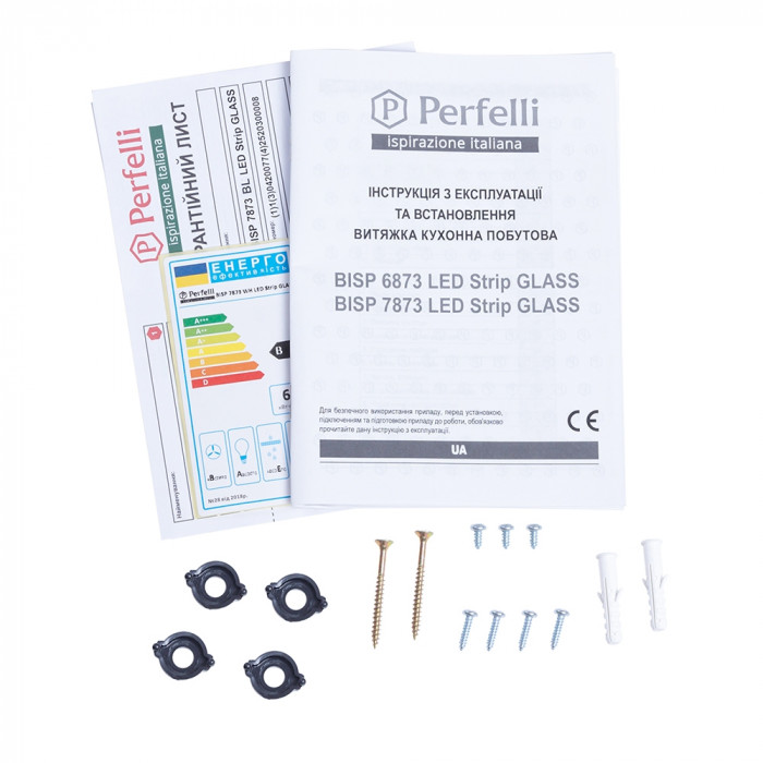 Вытяжка полновстраиваемая Perfelli BISP 7873 BL LED Strip GLASS