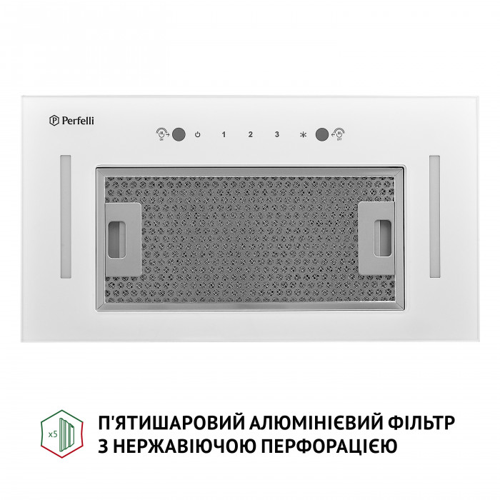 Витяжка повновбудована Perfelli BIS 58844 WH 1200 LED