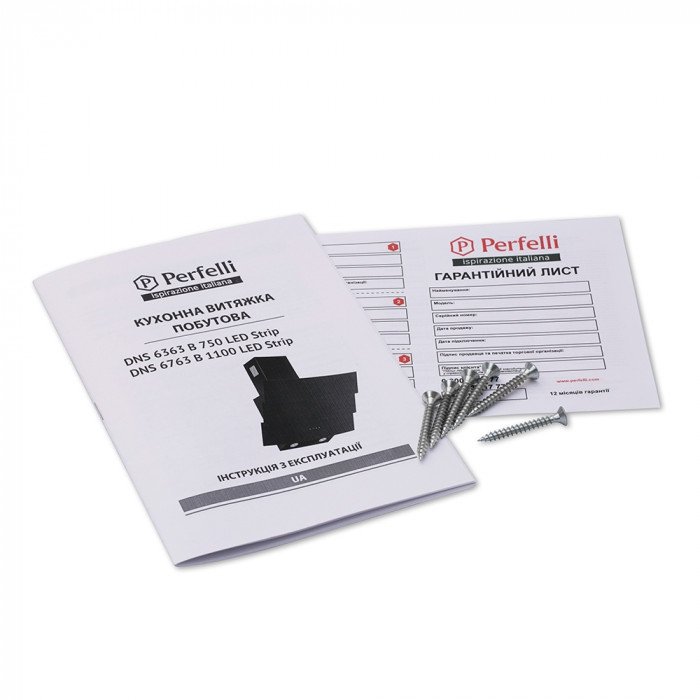 Витяжка декоративна похила Perfelli DNS 6363 B 750 BL LED Strip