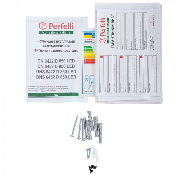 Витяжка декоративна похила Perfelli DNS 6422 D 850 IV LED