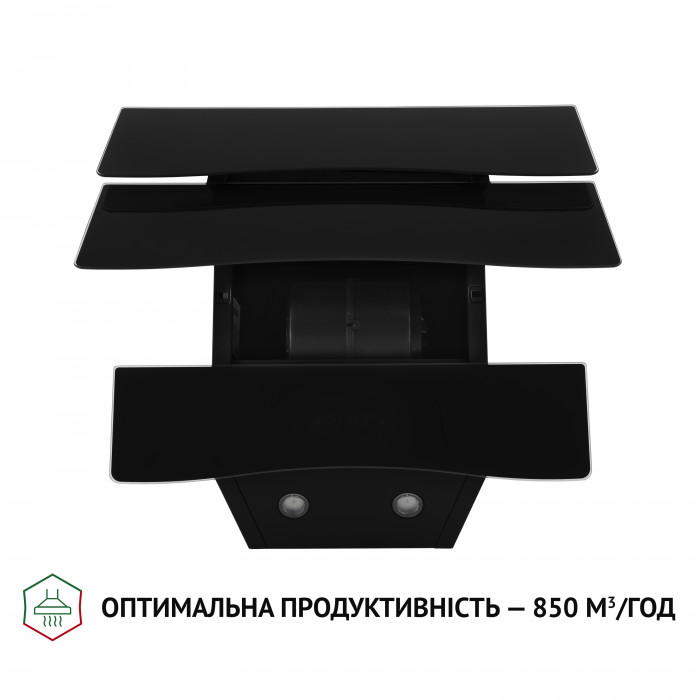 Витяжка декоративна похила Perfelli DNS 6482 D 850 BL LED