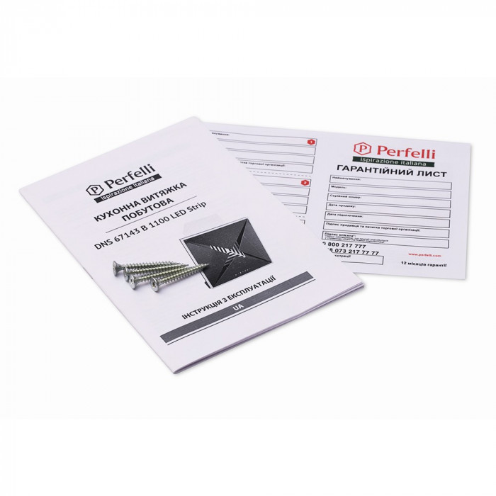 Вытяжка декоративная наклонная Perfelli DNS 67143 B 1100 BL LED Strip