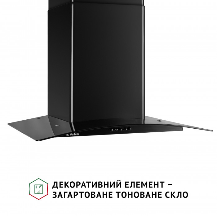 Витяжка декоративна зі склом Perfelli GRASSI 6HMB NERO