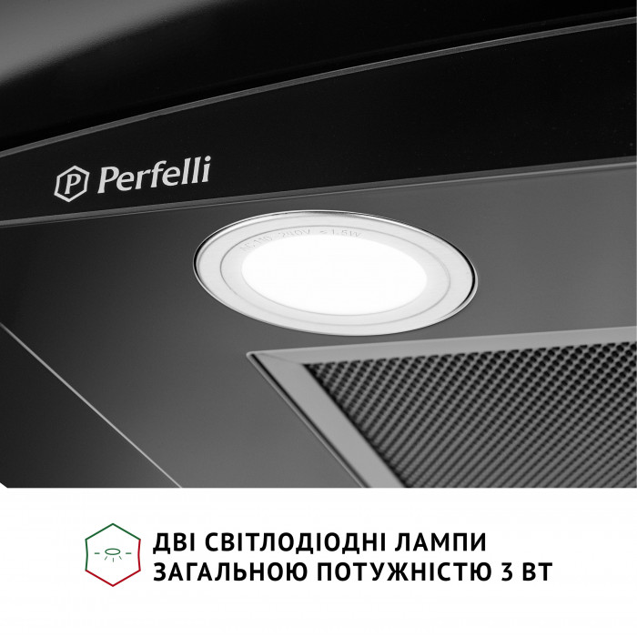 Витяжка декоративна зі склом Perfelli GRASSI 6HMB NERO
