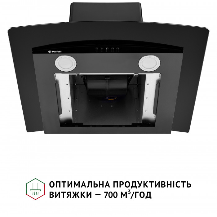 Витяжка декоративна зі склом Perfelli GRASSI 6HMB NERO