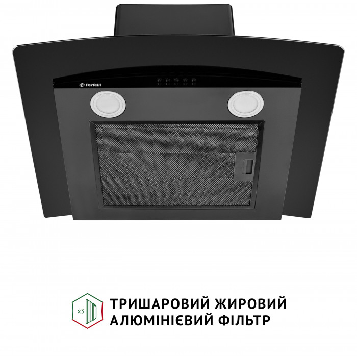 Витяжка декоративна зі склом Perfelli GRASSI 6HMB NERO