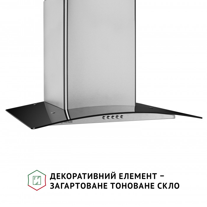 Витяжка декоративна зі склом Perfelli GRASSI 6HMX INOX