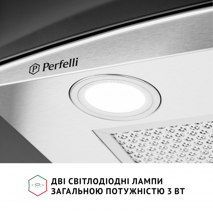 Витяжка декоративна зі склом Perfelli GRASSI 6HMX INOX