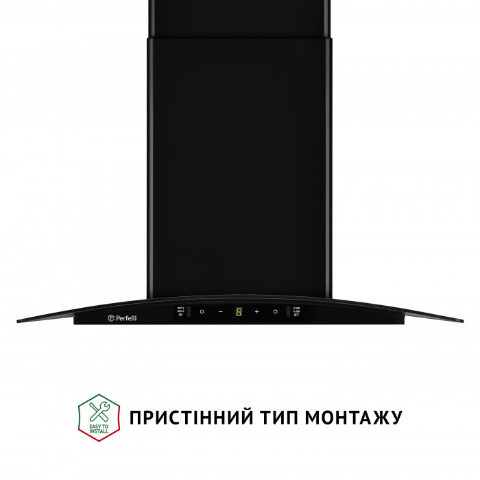Витяжка декоративна зі склом Perfelli GRASSI 6PWB NERO