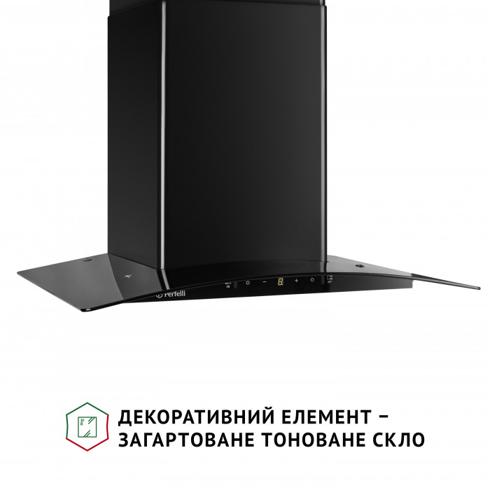 Витяжка декоративна зі склом Perfelli GRASSI 6PWB NERO