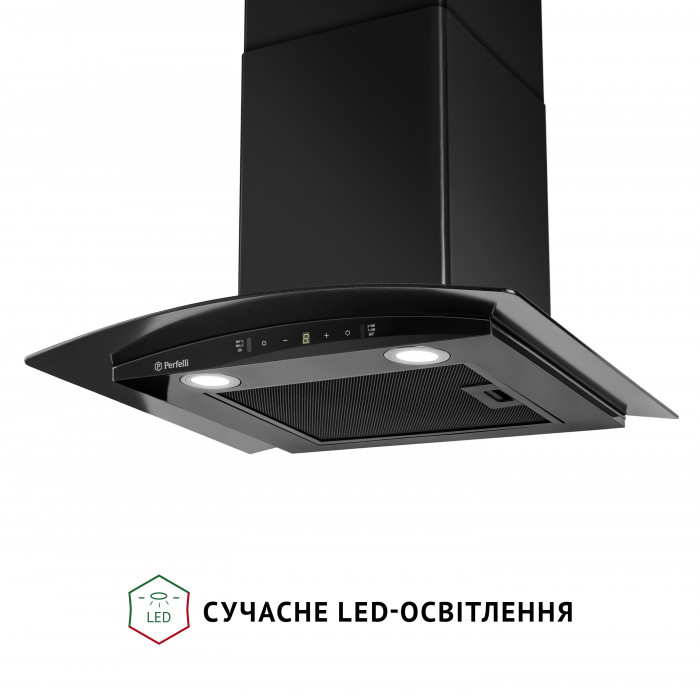 Витяжка декоративна зі склом Perfelli GRASSI 6PWB NERO