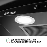 Витяжка декоративна зі склом Perfelli GRASSI 6PWB NERO