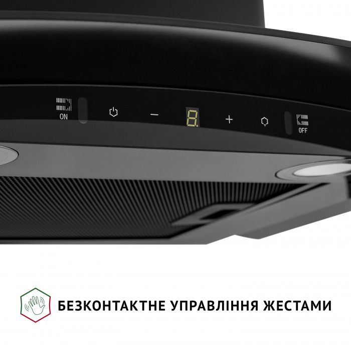 Витяжка декоративна зі склом Perfelli GRASSI 6PWB NERO