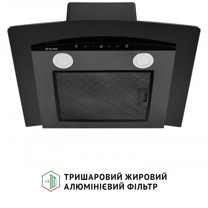 Витяжка декоративна зі склом Perfelli GRASSI 6PWB NERO