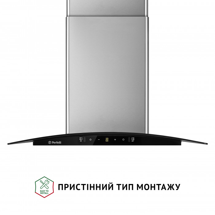 Витяжка декоративна зі склом Perfelli GRASSI 6PWX INOX