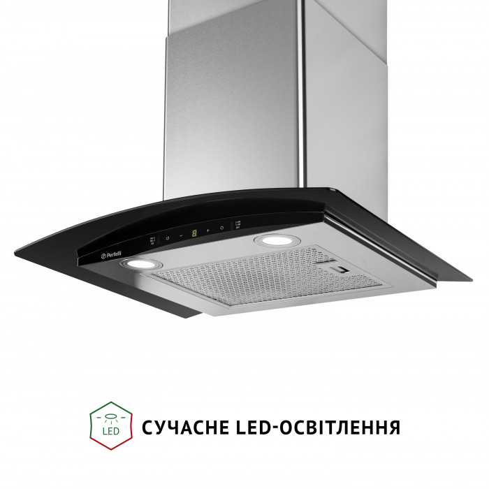 Витяжка декоративна зі склом Perfelli GRASSI 6PWX INOX