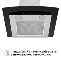 Декоративная вытяжка со стеклом Perfelli GRASSI 6PWX INOX