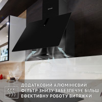 Витяжка декоративна похила Perfelli PIANO NERO