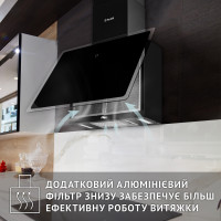 Витяжка декоративна похила Perfelli RIVA NERO