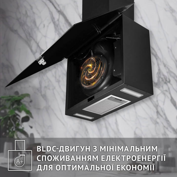 Витяжка декоративна похила Perfelli RIVA NERO