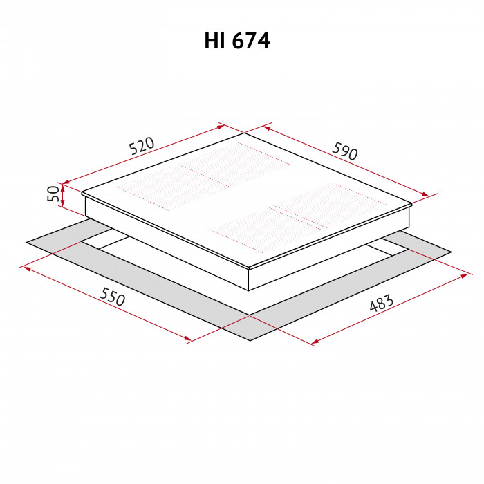 Поверхня індукційна Perfelli HI 674 WH