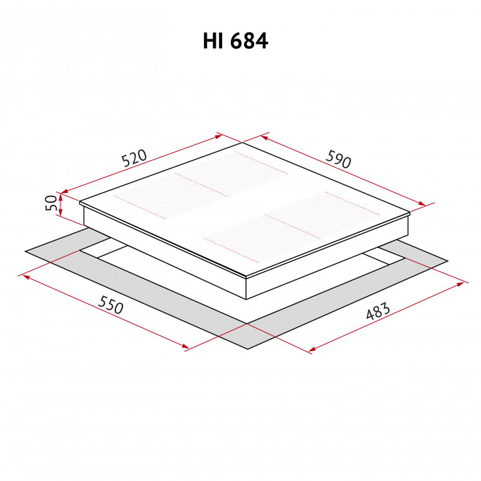 Поверхня індукційна Perfelli HI 684 WH