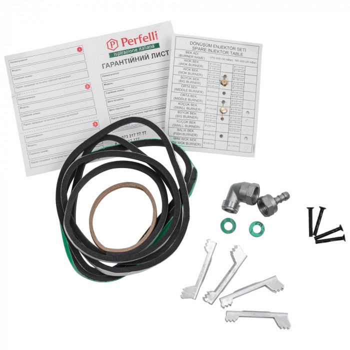 Поверхня газова Domino на склі Perfelli HGG 31424 BL