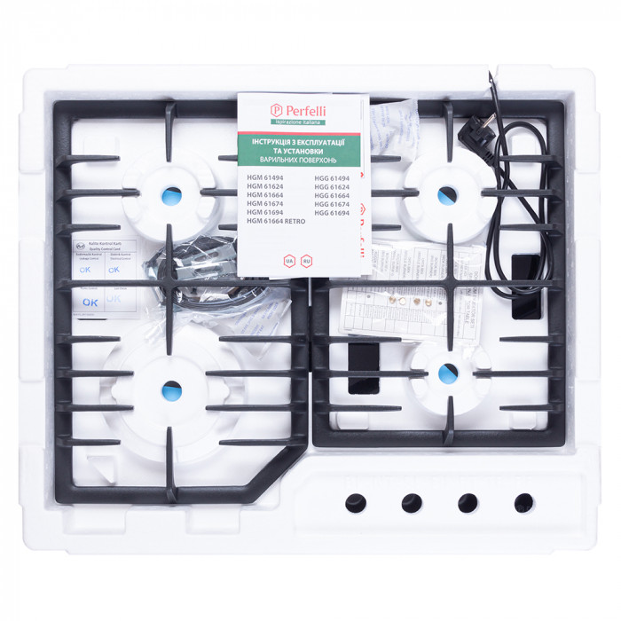 Поверхня газова на склі Perfelli HGG 61494 BL