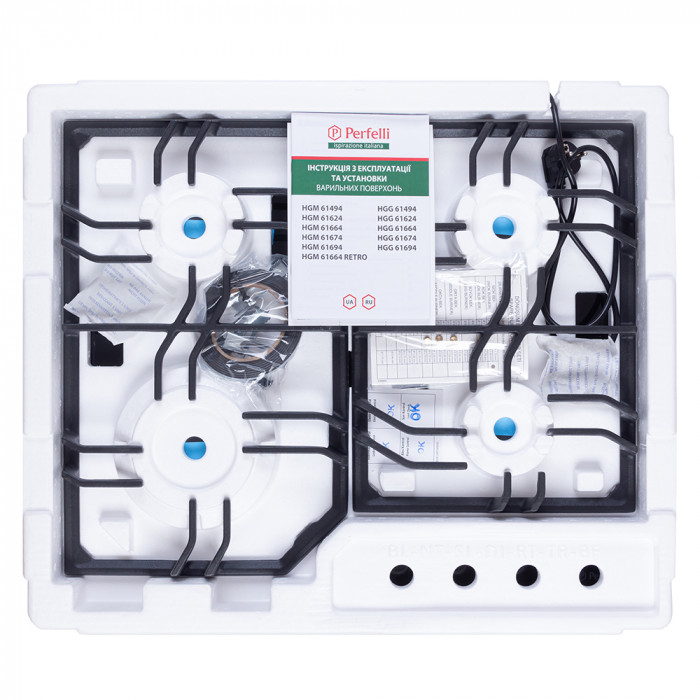 Поверхня газова на склі Perfelli HGG 61664 BL