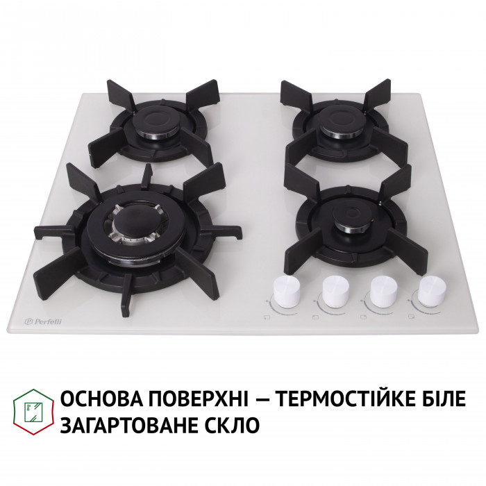 Поверхня газова на склі Perfelli HGG 61687 WH