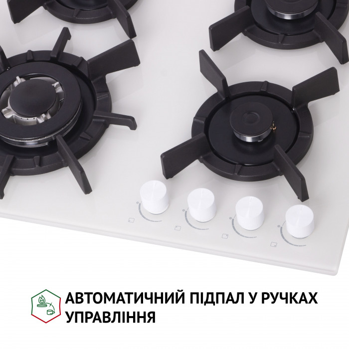 Поверхня газова на склі Perfelli HGG 61687 WH