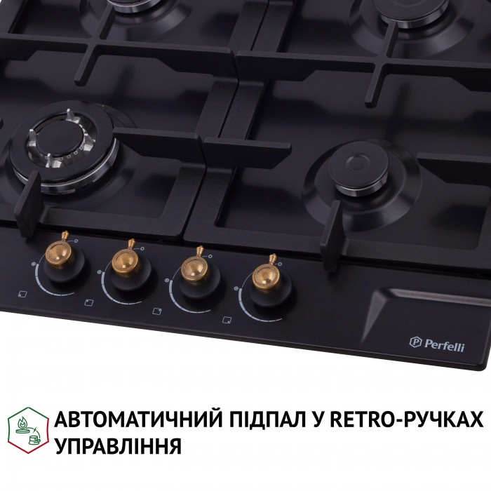 Варильна поверхня на металі Perfelli HGM 61637 BL RETRO