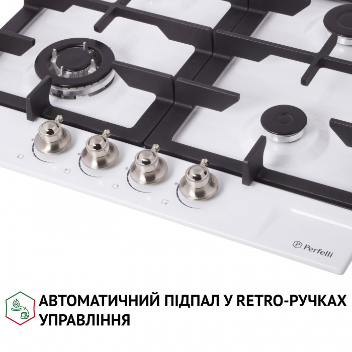 Варильна поверхня на металі Perfelli HGM 61637 WH RETRO