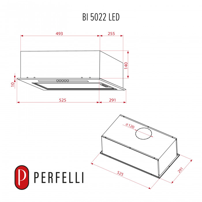 Витяжка повновбудована PERFELLI BI 5022 FBL LED