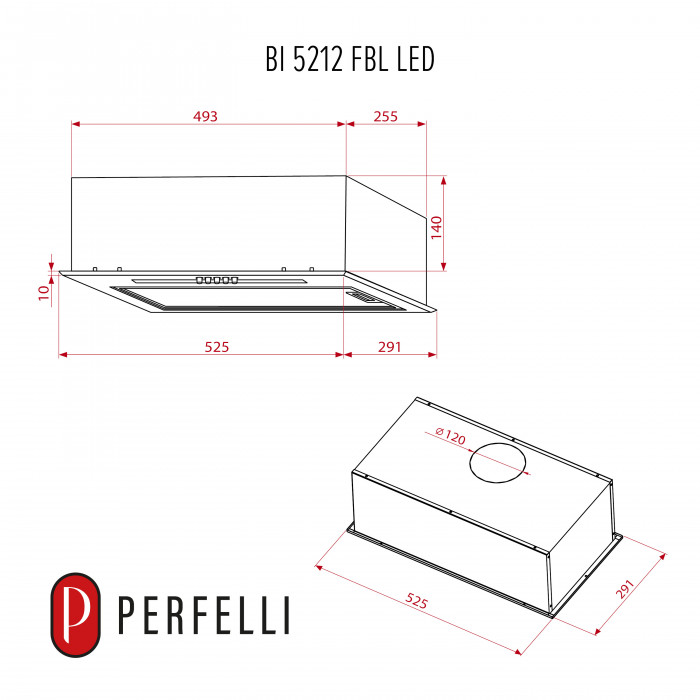 Вытяжка полновстраиваемая PERFELLI BI 5212 FBL LED