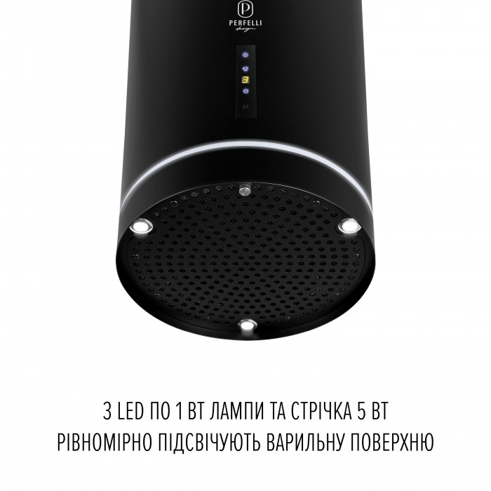 Витяжка острівна PERFELLI DESIGN ISOLA 35 NERO SILENZIO