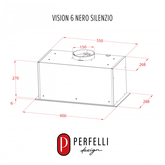 Витяжка повновбудована PERFELLI DESIGN VISION 6 NERO SILENZIO