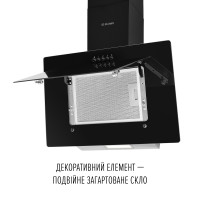 Вытяжка декоративная наклонная Perfelli DN 6142 BL LED