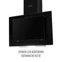 Вытяжка декоративная наклонная Perfelli DN 6142 BL LED